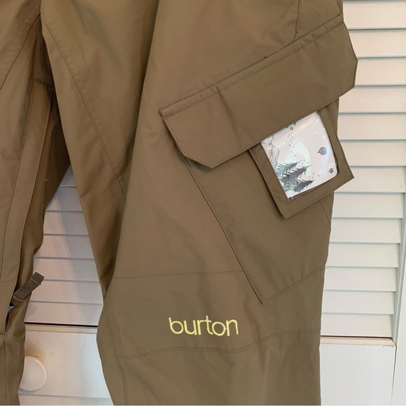 Burton Enlo Dryride Snowboard Pants Olive-Brown Cargo Ski Snow Womens Large - Picture 5 of 16